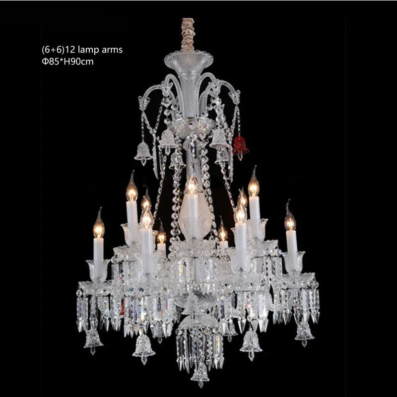 lustre en cristal transparent pour un éclairage élégant et raffiné