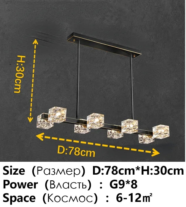 Modern Ceiling Crystal Chandelier Table, Restaurant, Kitchen Bar LED Chandelier Minimalist Home Decoration Light Luxury Crystal