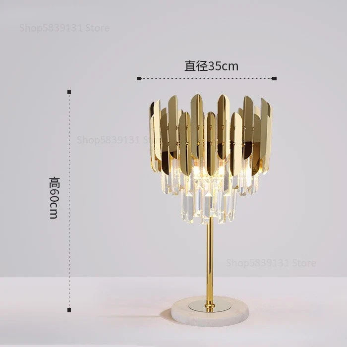 lampadaire post-moderne nordique en cristal doré led luxe