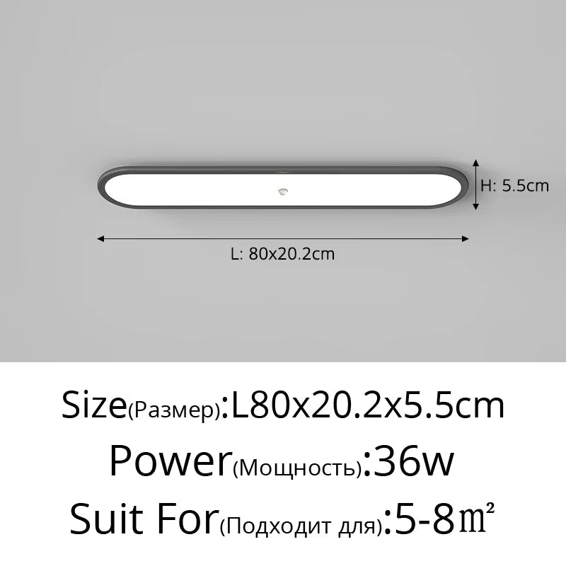plafonnier led ultra-mince avec capteur de corps humain
