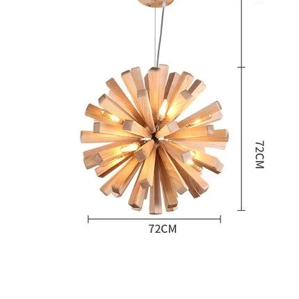 Nordic Dandelion Wooden Pendant Lights Art Creative new chinese Pendant Lamp tea room dining room living room Personality lamp