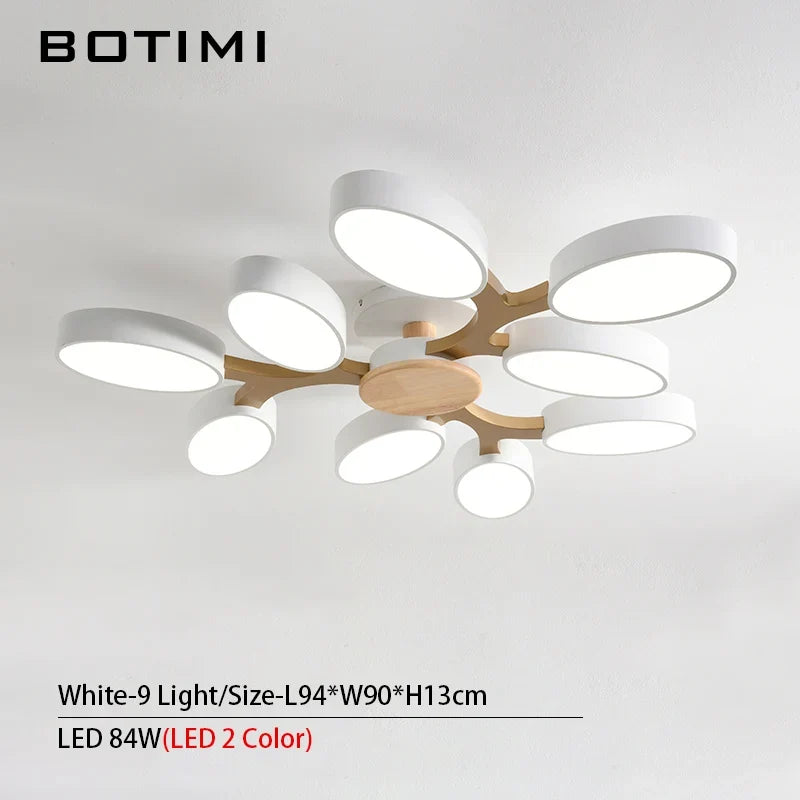 plafonnier LED gris en forme d'arbre