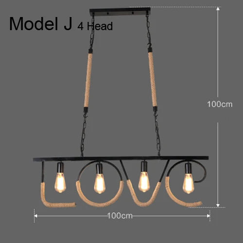 suspension rustiques industrielles avec corde pour intérieur