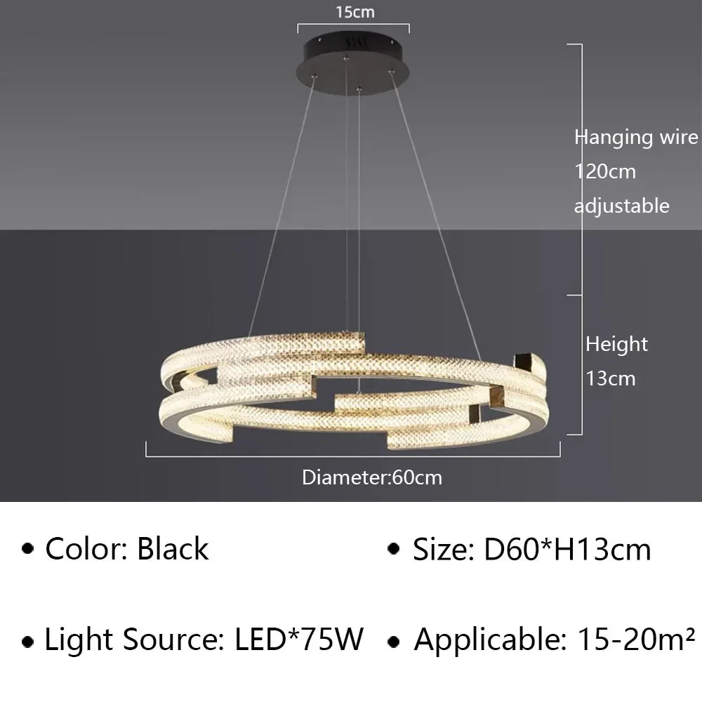 suspension moderne en led pour décoration intérieure élégante