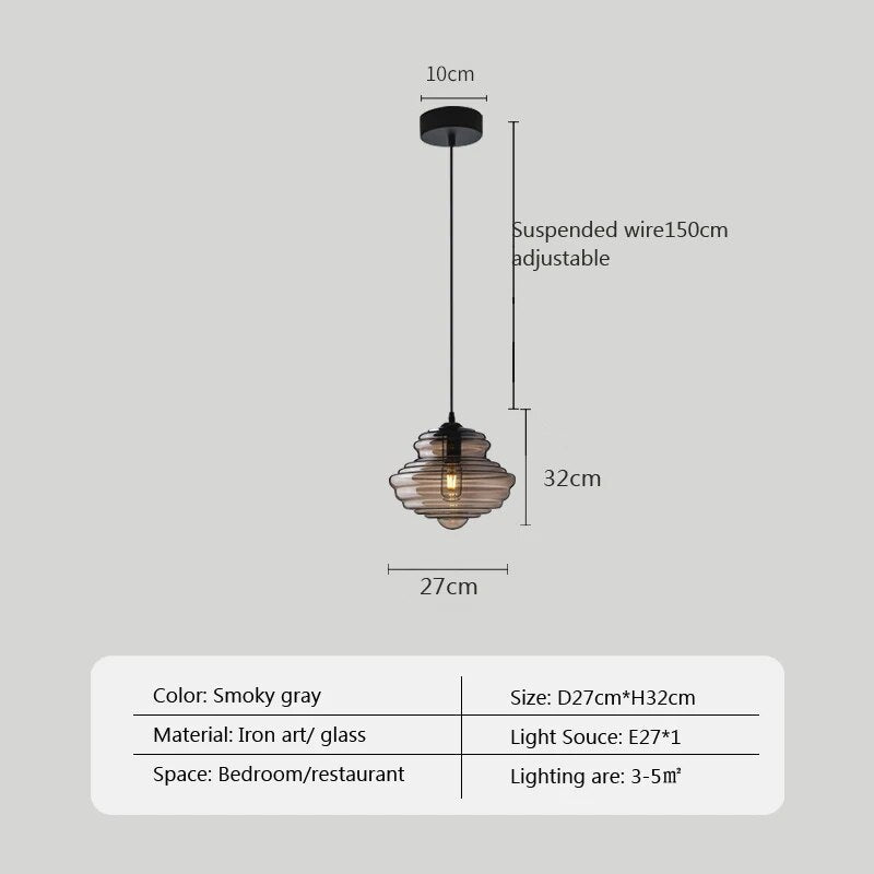 Suspension en verre de style industriel