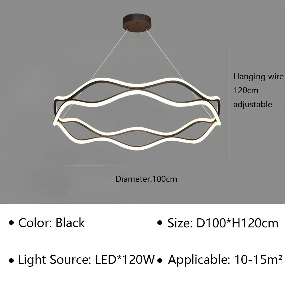 suspension moderne à led pour décoration intérieure élégante et luxueuse
