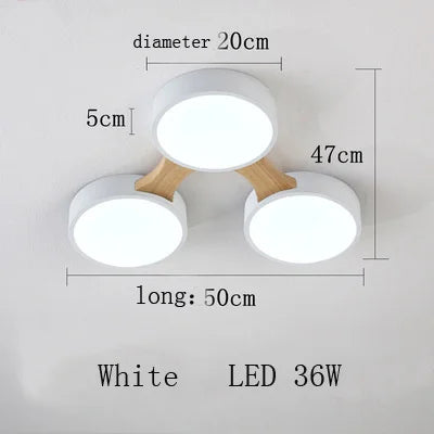 plafonnier moderne en bois avec éclairage led intérieur