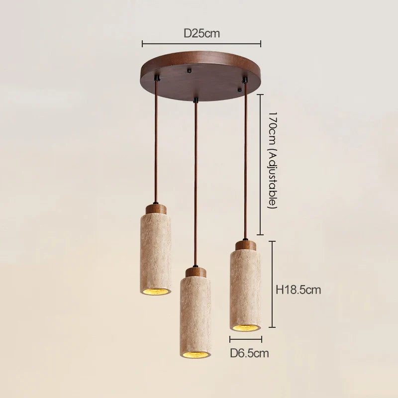 ensemble de 3 suspensions wabi sabi naturelles led