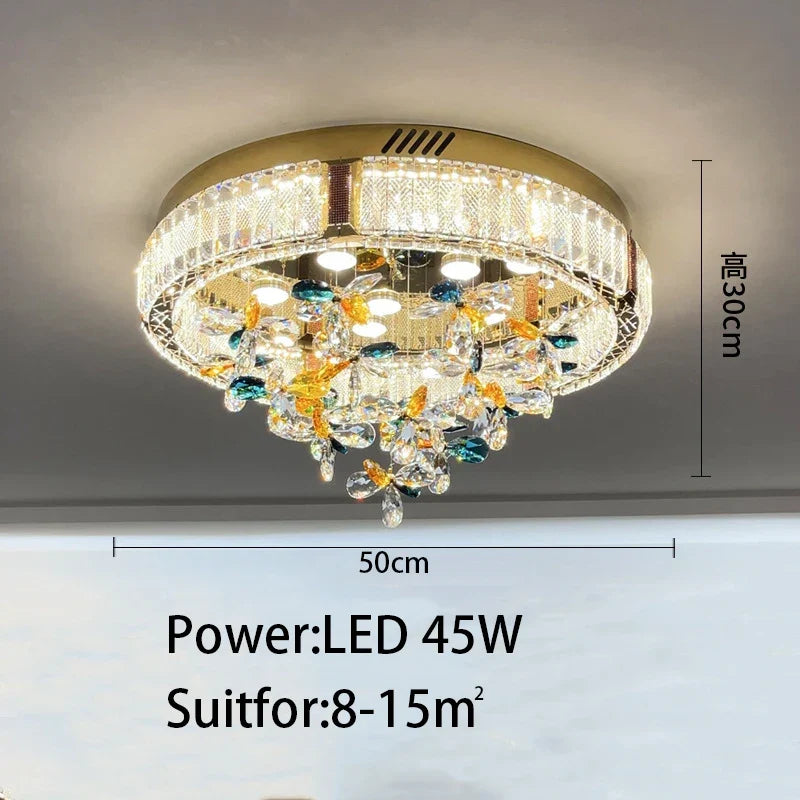 Plafonnier moderne en cristal luxe pour intérieur de villa