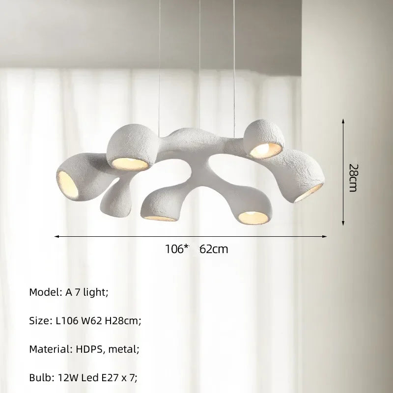 lustre de style wabi-sabi japonais led pour villa clubhouse duplex