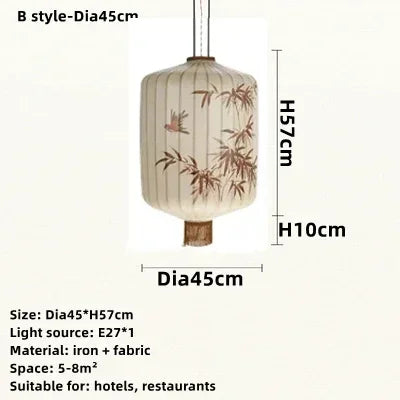 lustre en tissu japonais style médiéval zen pour décoration intérieure