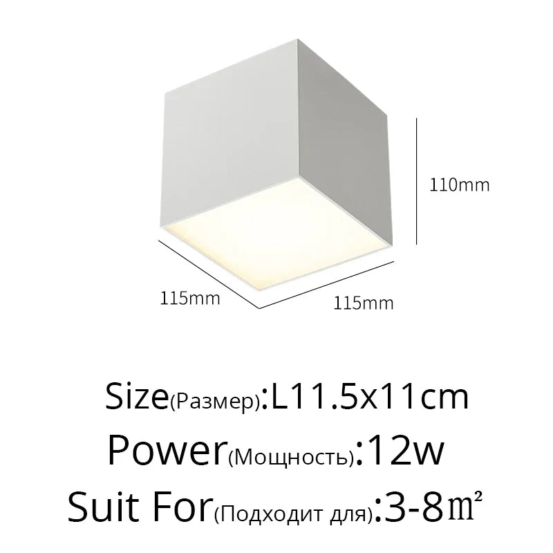 Plafonniers Led créatifs en acrylique blanc et noir