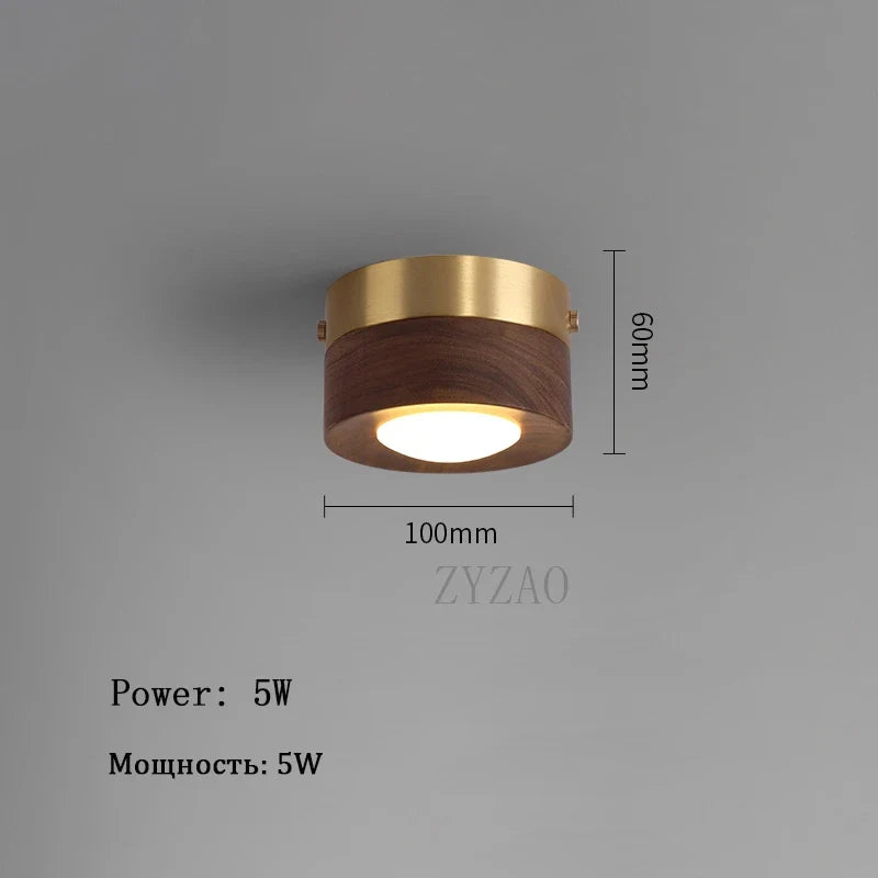 lampe plafonnier en noyer et frêne led décoration maison