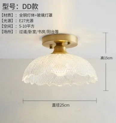 plafonnier led nordique vintage en verre pour intérieur moderne