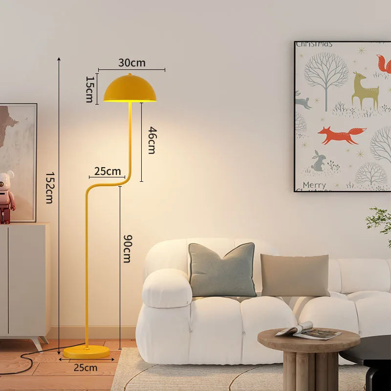 lampadaire nordique en verre avec abat-jour pour décoration intérieure