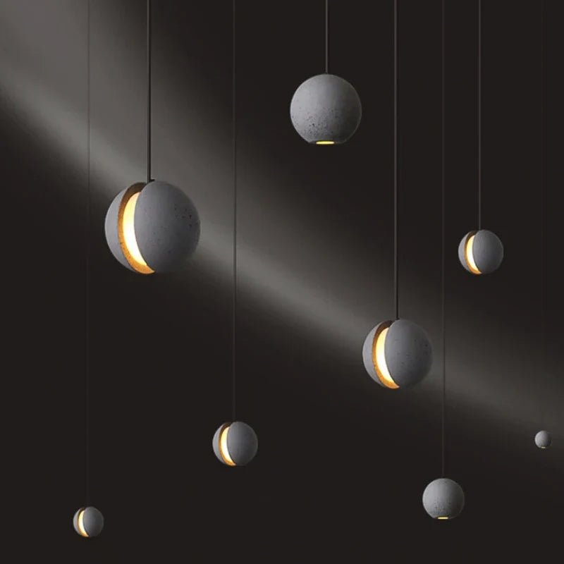 lustre moderne nordique led créatif design lune planète