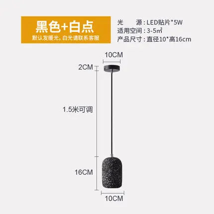 suspension moderne en ciment industriel led nordique