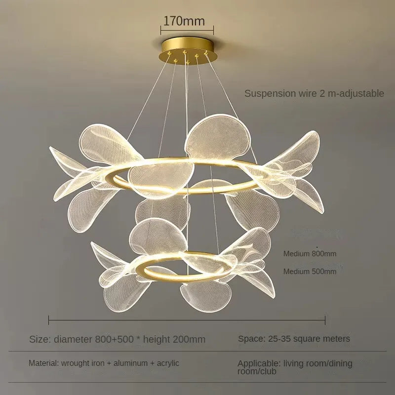 lustre en acrylique minimaliste design créatif à pétales