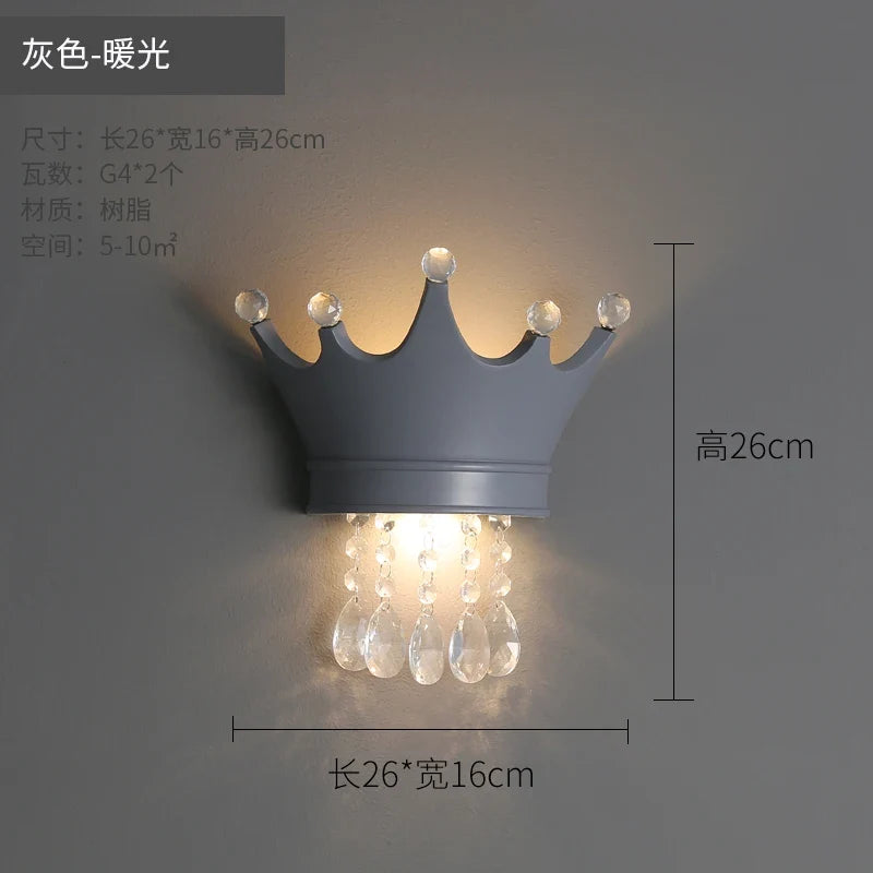 applique murale couronne nordique en résine pour chambre enfant mignonne