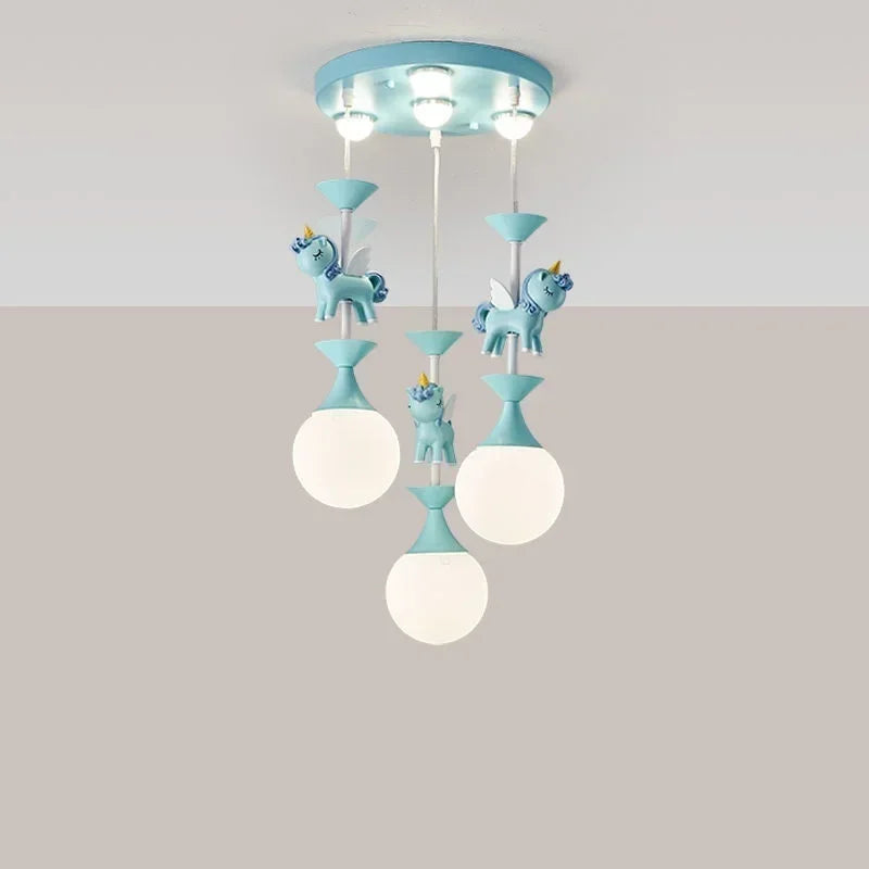 lustre led moderne carrousel pour enfants style princesse