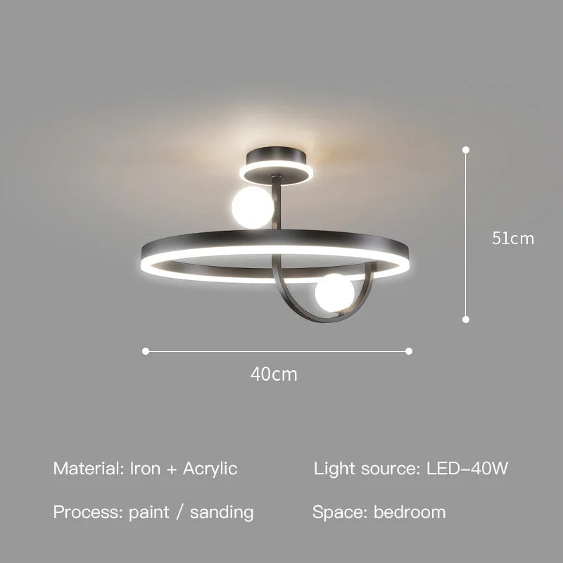 plafonnier led moderne en fer design nordique décoratif pour intérieur