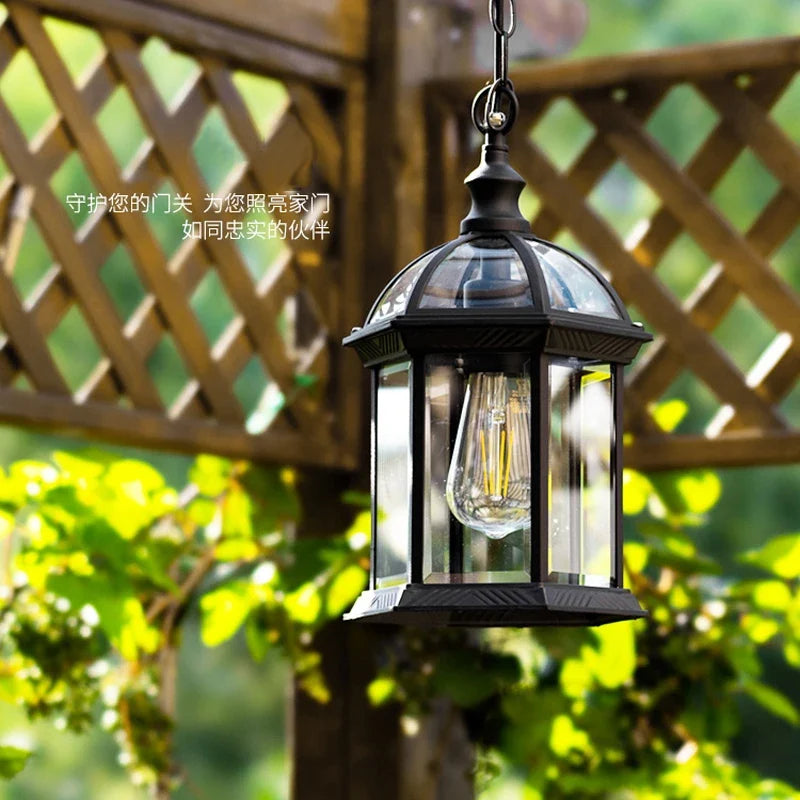 Lampe extérieure Suspension de jardin porte couloir balcon lampe suspendue lanterne étanche couloir allée cour plafonniers