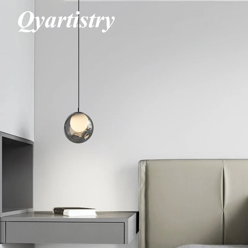 abat-jour en verre nordique led minimaliste design luminaire