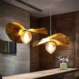 Lustre nordique en cuivre forme de feuille de lotus suspendu