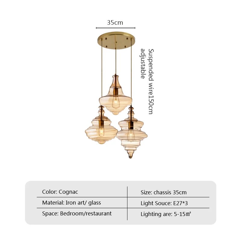 Suspension en verre de style industriel