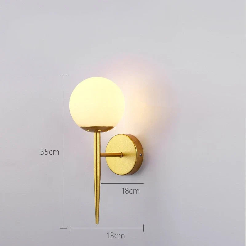 applique murale led modernes nordiques boule de verre décoration artistique