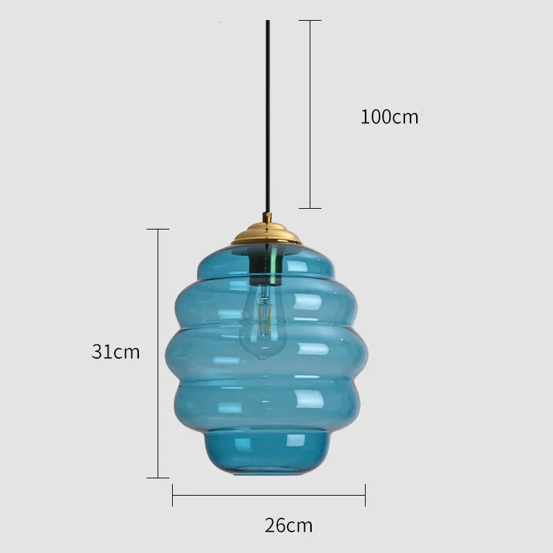 suspension moderne en verre teinté pour décoration intérieure
