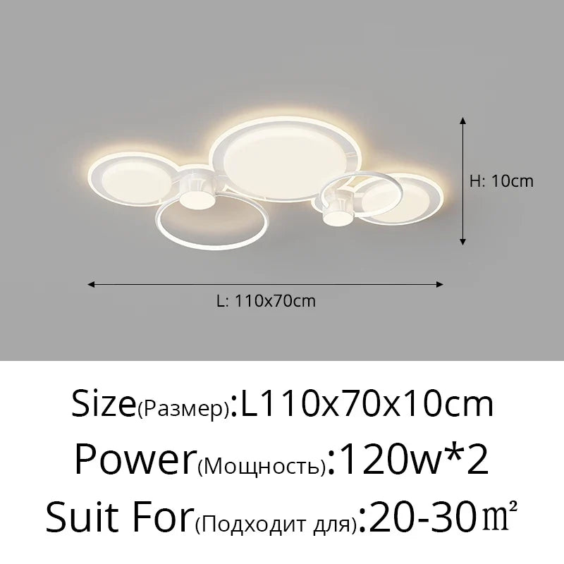 plafonnier led moderne avec anneau créatif pour intérieur décoratif