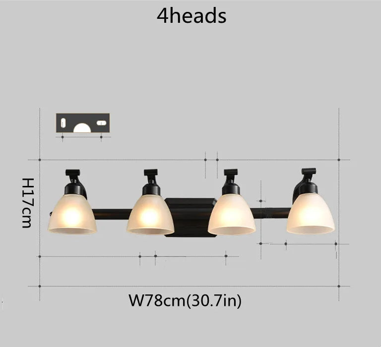 applique murale vintage led avec abat-jour en verre bronze