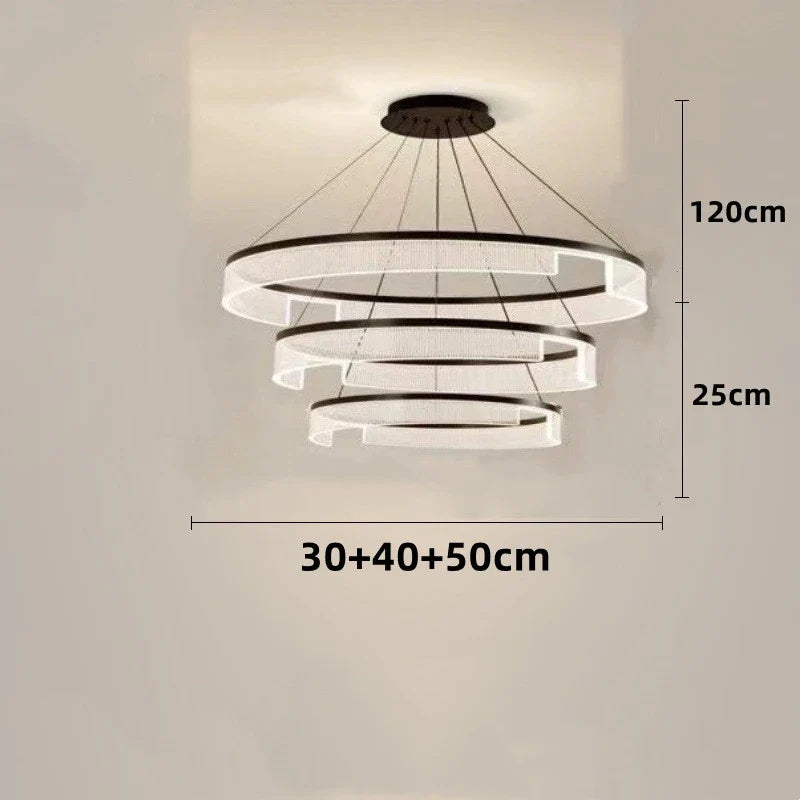 lustre à led circulaire en aluminium et acrylique pour intérieur décoratif