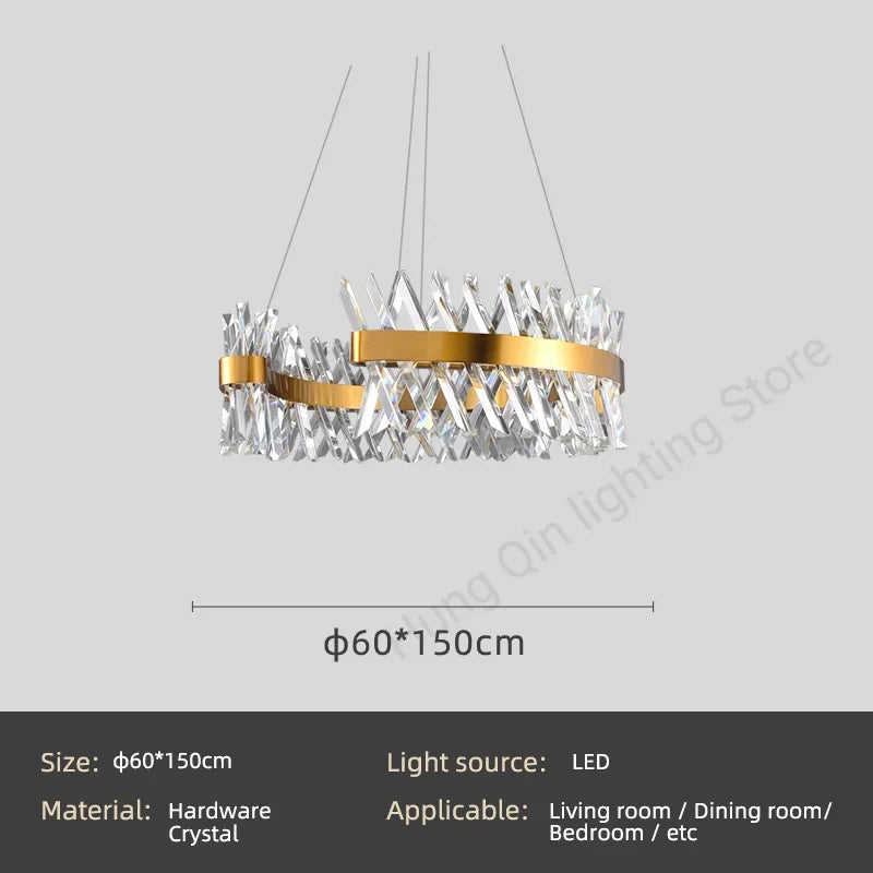 lustre en cristal lumineux suspension décorative pour intérieur