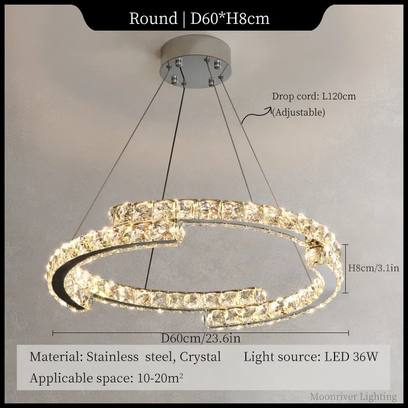 lustre en cristal de style italien pour décoration intérieure 2024