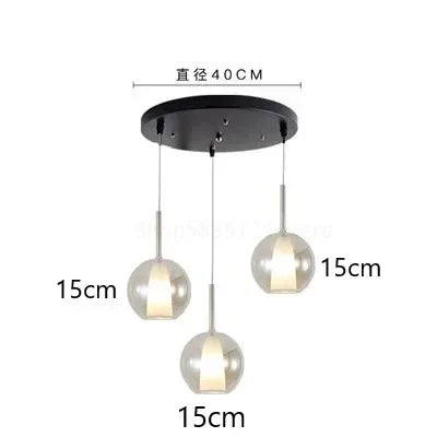 suspension en verre design nordique moderne pour éclairage décoratif