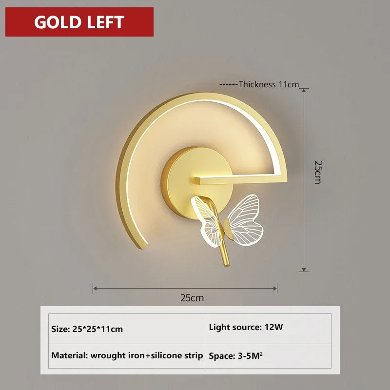 applique murale led moderne en forme de papillon décoratif intérieur