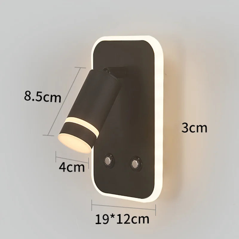 lampe de lecture led rotative avec port usb et interrupteur type-c