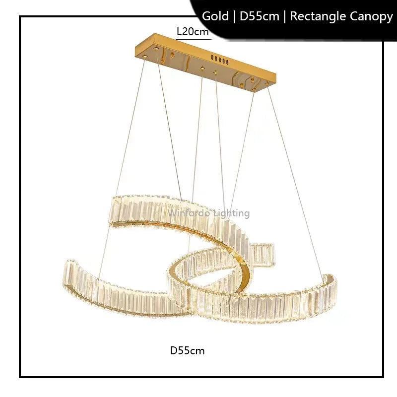 lustre en acier inoxydable cristal postmoderne