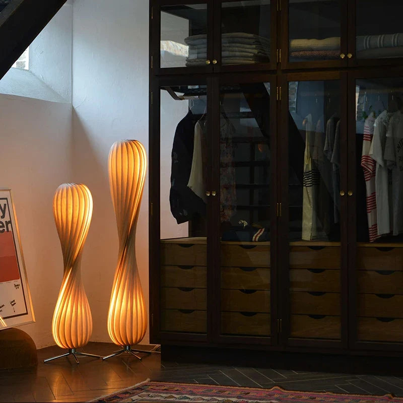 Wabi Sabi – lampadaire en bois Simple et rétro