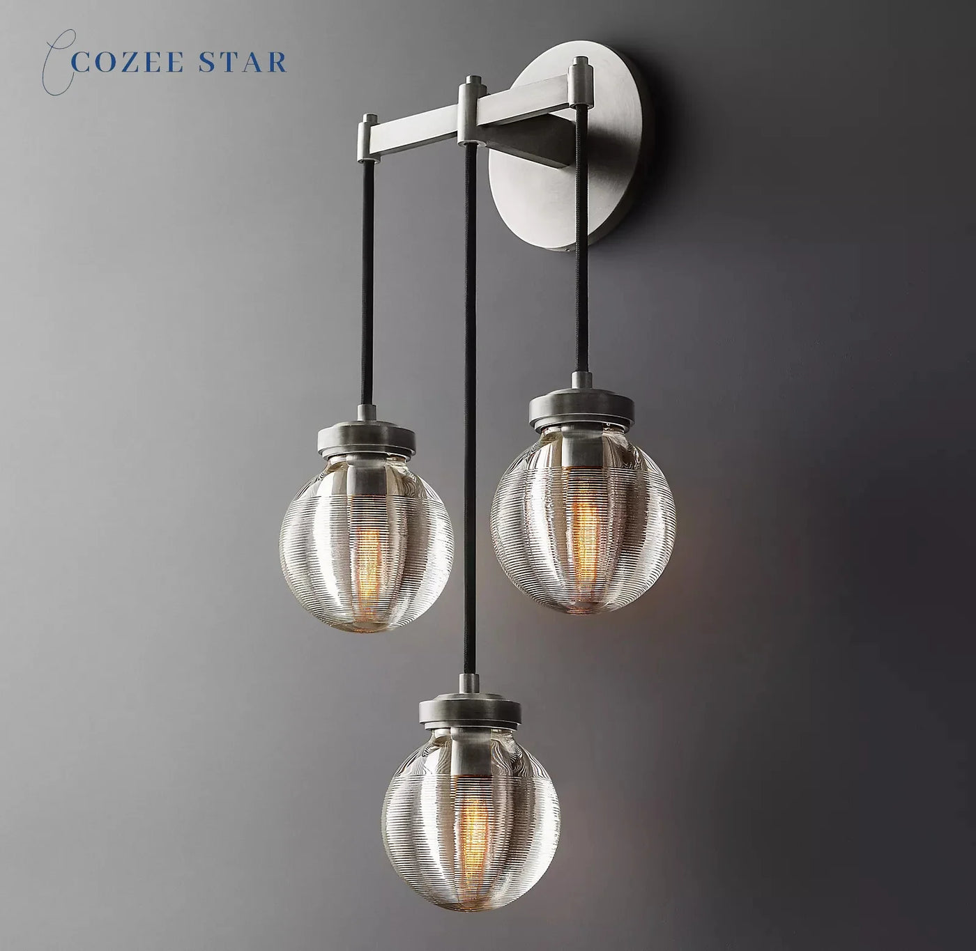 Perle Triple applique moderne rétro LED en laiton Chrome noir cristal appliques Lustre salon chambre étude luminaires