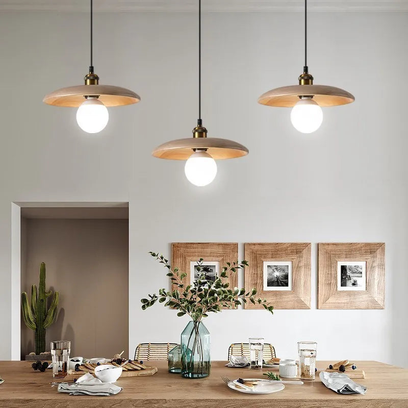 suspension en bois massif pour décoration intérieure moderne