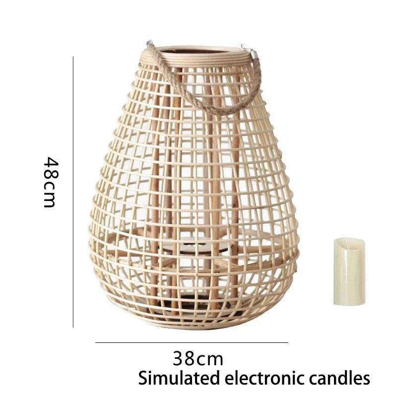 Lampe à vent en rotin avec pieds