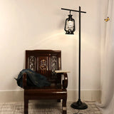 American retro floor lamp, black kerosene lamp, living room bedside lamp, Nordic industrial style iron art LED floor lamp