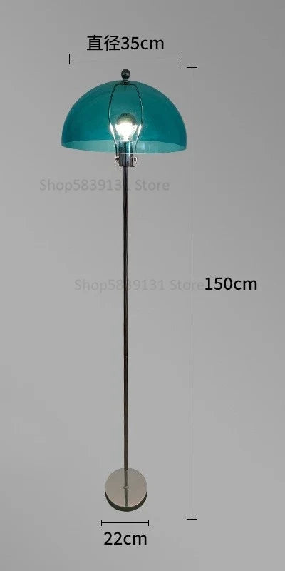 lampadaire led rétro en acrylique avec abat-jour coloré nordique