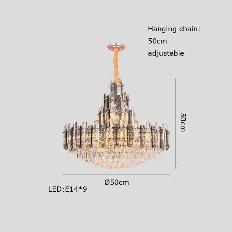 lustre suspendu ovales en cristal à led dimmable tendance 2022