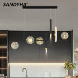 lustre led gypsophile verre gradation à distance design moderne décor intérieur