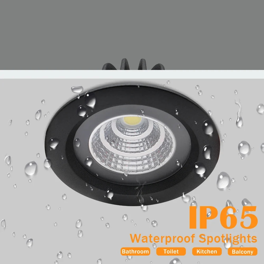 Spot IP65 LED étanche Downlight encastré salle de bain Anti-buée cuisine salle de douche hôtel salle de douche éclairage