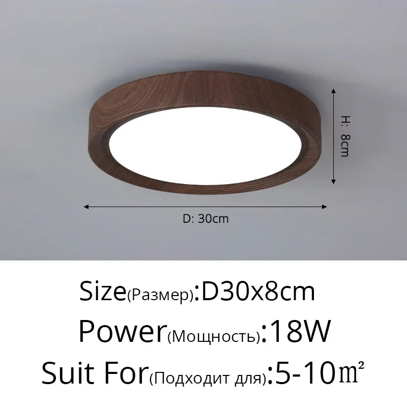 lampe led plafonnier minimaliste imitation bois créatif moderne